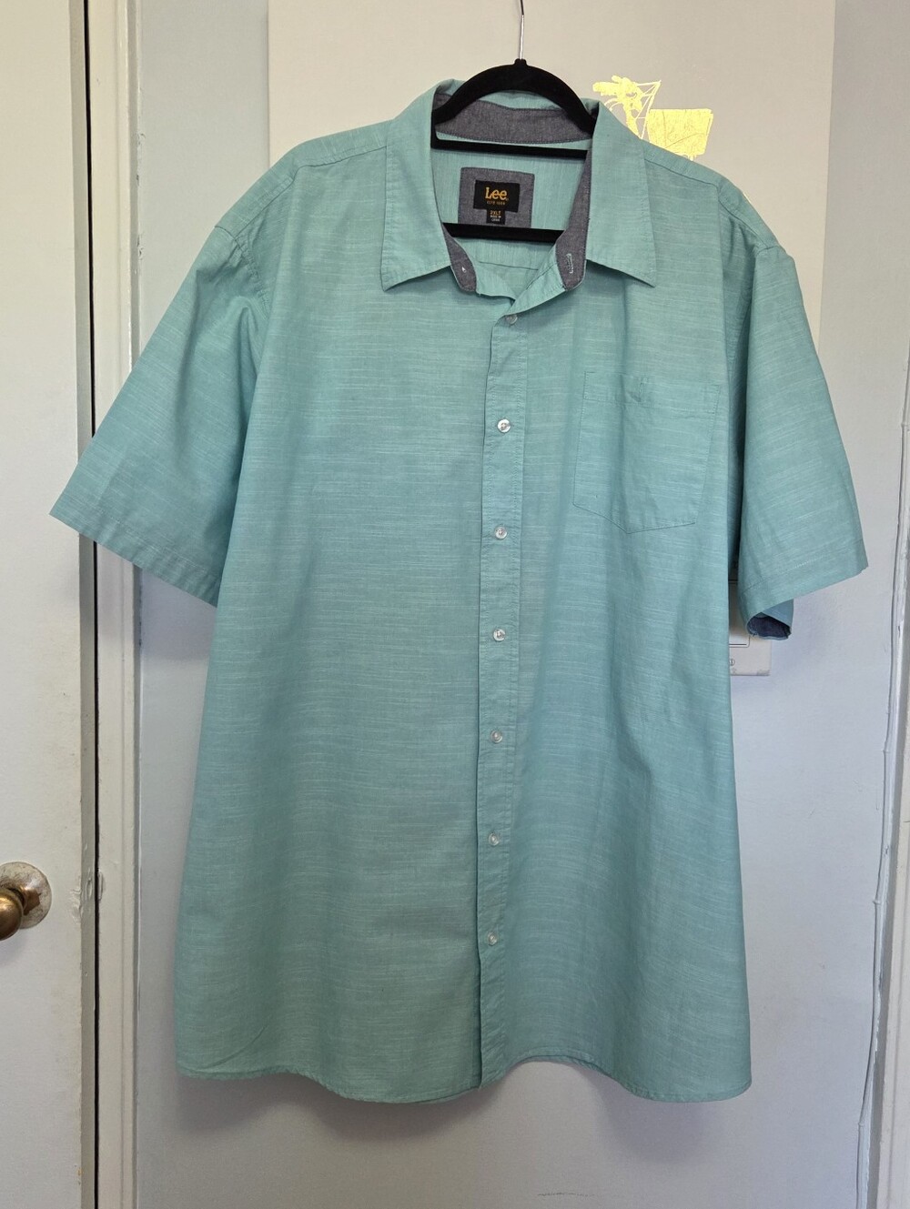 Lee Men's Short Sleeve Button Front Cotton Shirt Size 2XLT
